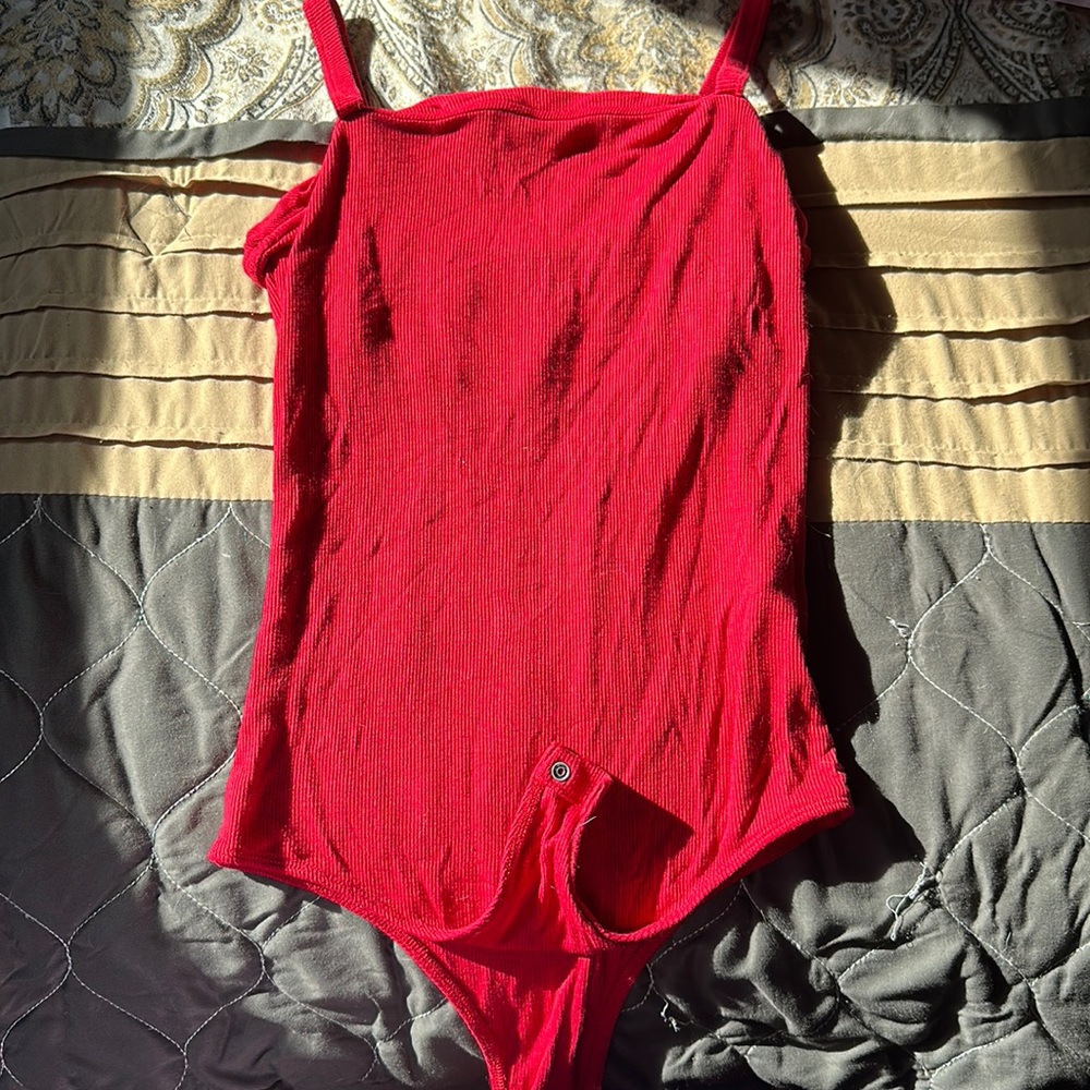 Red Hollister body suit